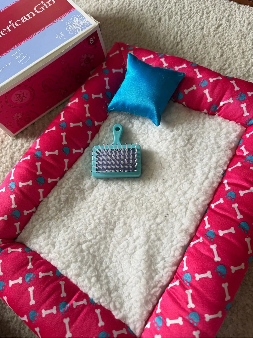 American Girl Doll Dog bed set for “Coconut”